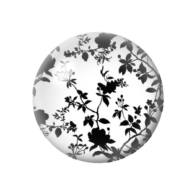 Cabochon en Verre Illustré Fleurs 12 à 25mm