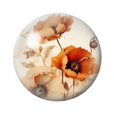 Cabochon en Verre Illustré Fleurs 12 à 25mm pour la création de bijoux fantaisie - DIY