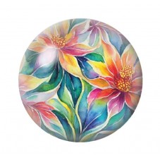 Cabochon en Verre Illustré Fleurs 12 à 25mm pour la création de bijoux fantaisie - DIY