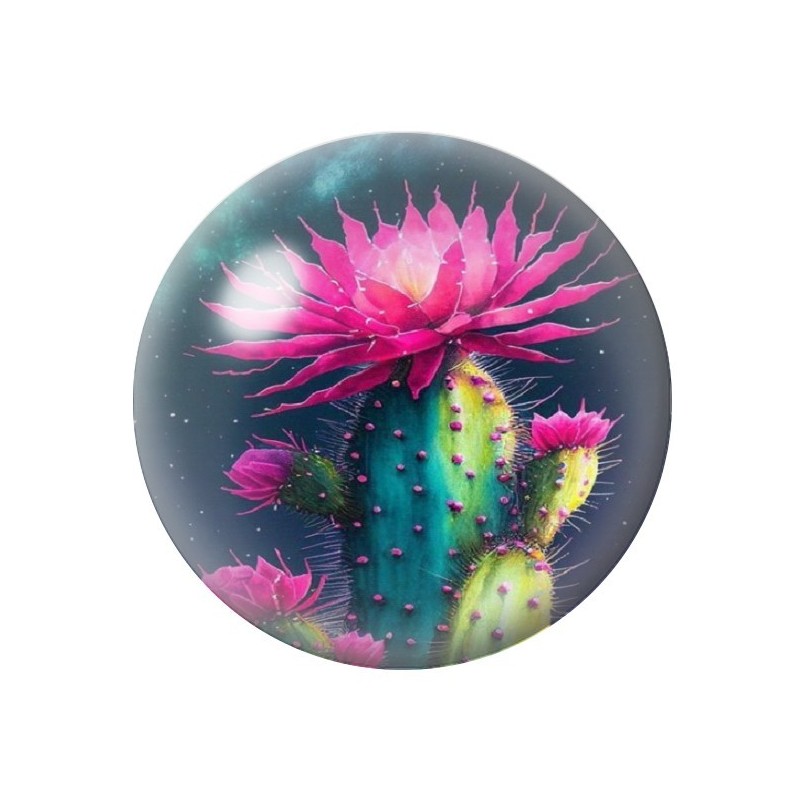 Cabochon en Verre Illustré Fleurs 12 à 25mm