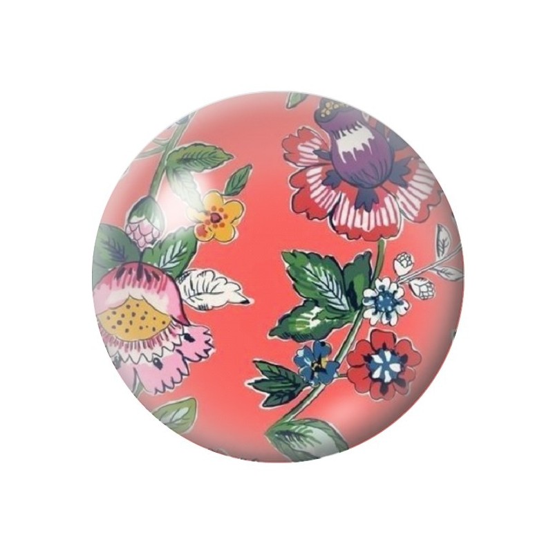 Cabochon en Verre Illustré Fleurs 12 à 25mm