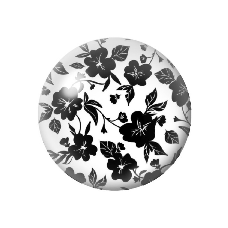 Cabochon en Verre Illustré Fleurs 12 à 25mm