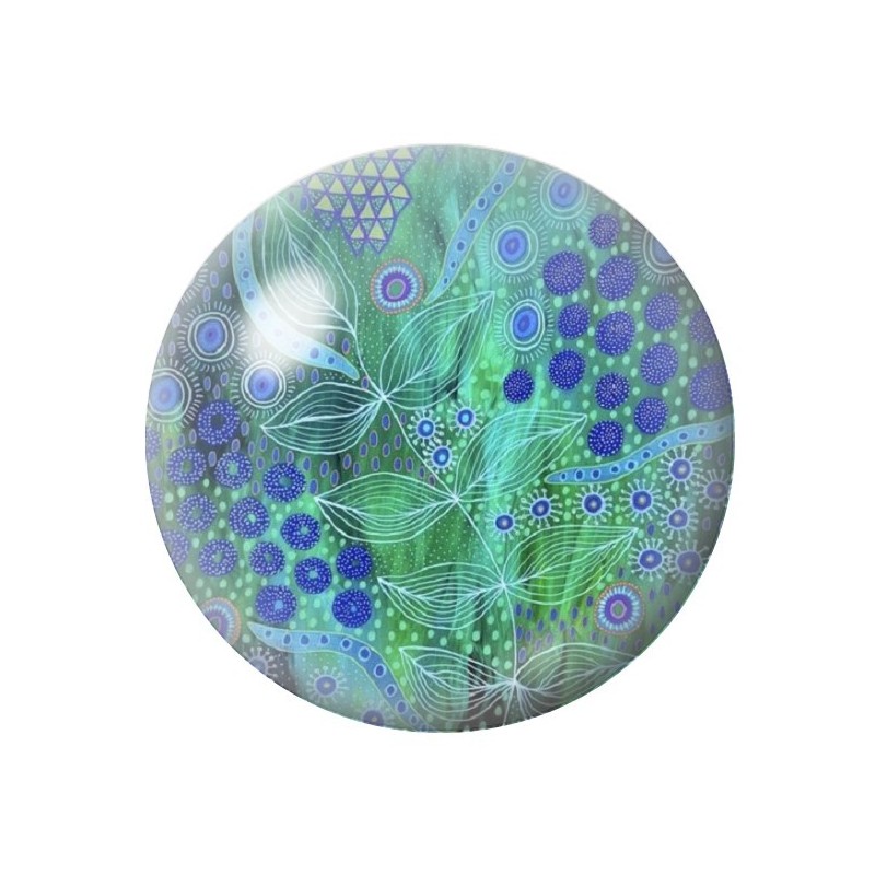 Cabochon en Verre Illustré Fleurs 12 à 25mm