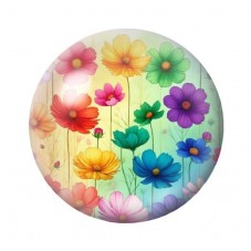 Cabochon en Verre Illustré Fleurs 12 à 25mm pour la création de bijoux fantaisie - DIY