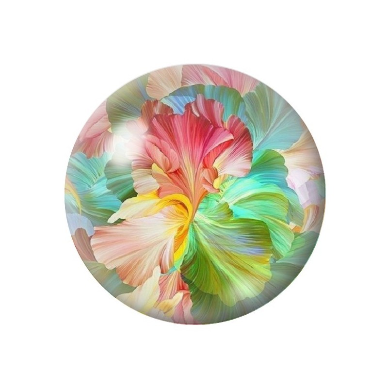 Cabochon en Verre Illustré Fleurs 12 à 25mm