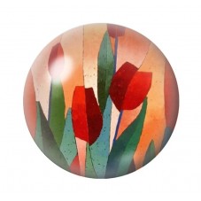 Cabochon en Verre Illustré Fleurs 12 à 25mm pour la création de bijoux fantaisie - DIY