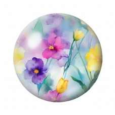 Cabochon en Verre Illustré Fleurs 12 à 25mm pour la création de bijoux fantaisie - DIY