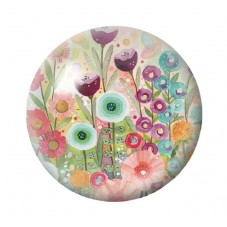 Cabochon en Verre Illustré Fleurs 12 à 25mm pour la création de bijoux fantaisie - DIY
