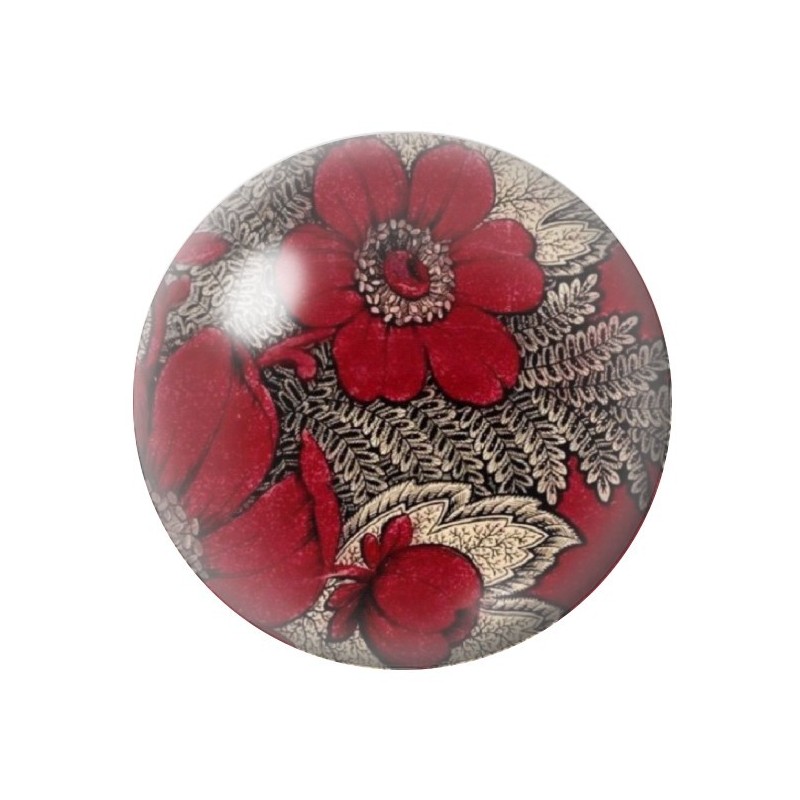Cabochon en Verre Illustré Fleurs 12 à 25mm