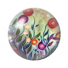 Cabochon en Verre Illustré Fleurs 12 à 25mm pour la création de bijoux fantaisie - DIY