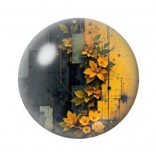 Cabochon en Verre Illustré Fleurs 12 à 25mm pour la création de bijoux fantaisie - DIY