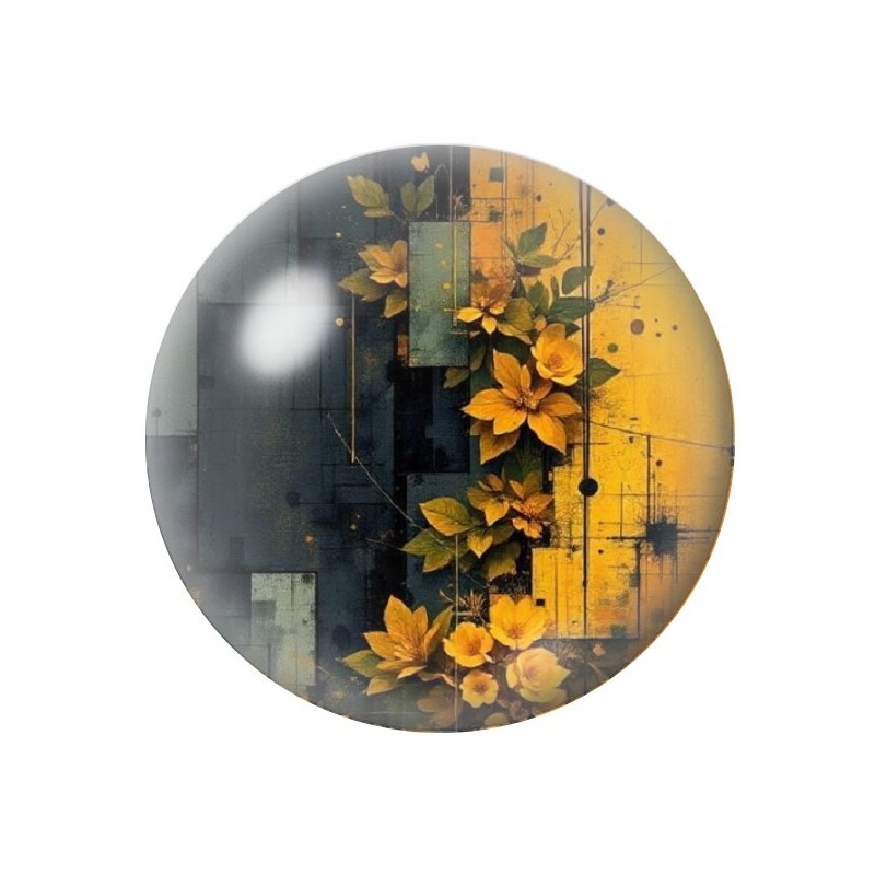 Cabochon en Verre Illustré Fleurs 12 à 25mm