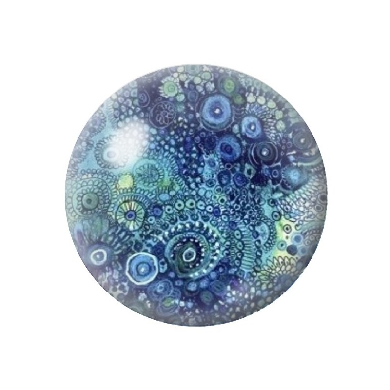 Cabochon en Verre Illustré Fleurs 12 à 25mm