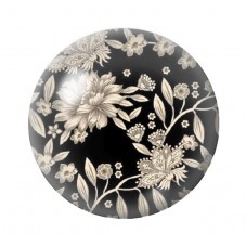 Cabochon en Verre Illustré Fleurs 12 à 25mm pour la création de bijoux fantaisie - DIY
