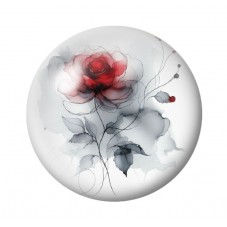Cabochon en Verre Illustré Fleurs 12 à 25mm pour la création de bijoux fantaisie - DIY
