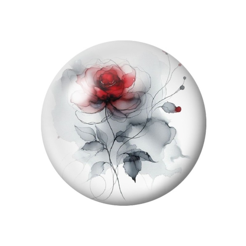 Cabochon en Verre Illustré Fleurs 12 à 25mm