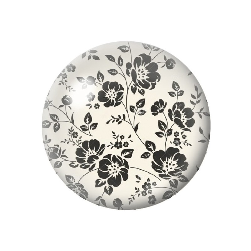 Cabochon en Verre Illustré Fleurs 12 à 25mm