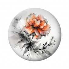Cabochon en Verre Illustré Fleurs 12 à 25mm pour la création de bijoux fantaisie - DIY