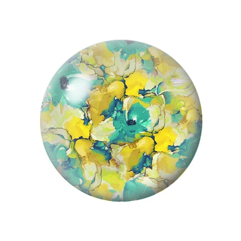 Cabochon en Verre Illustré Fleurs 12 à 25mm