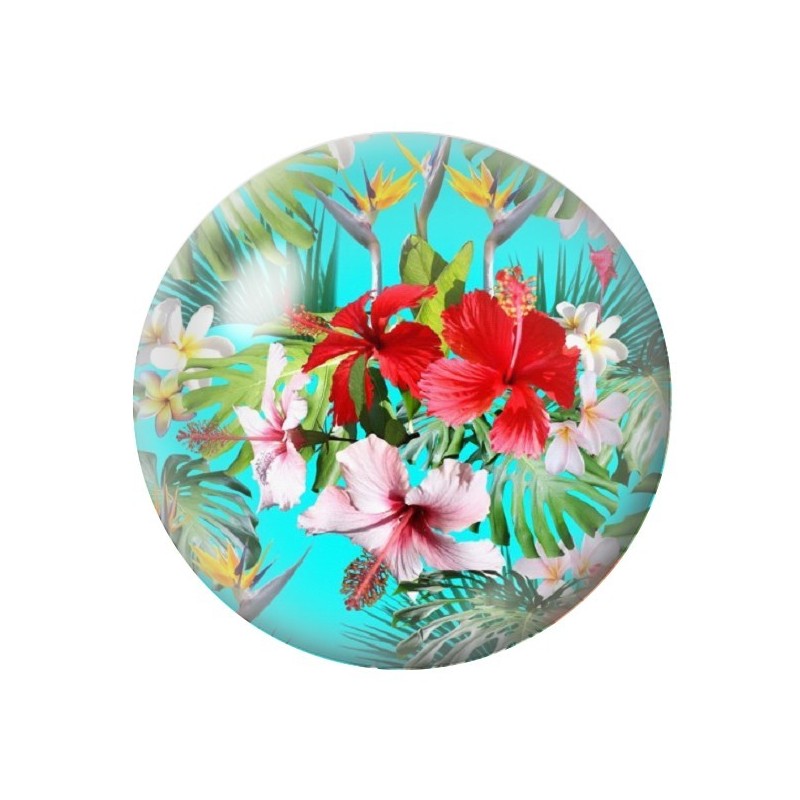 Cabochon en Verre Illustré Fleurs 12 à 25mm