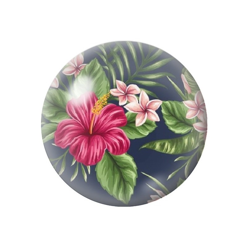 Cabochon en Verre Illustré Fleurs 12 à 25mm