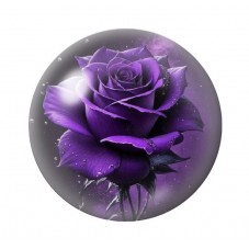 Cabochon en Verre Illustré Fleurs 12 à 25mm pour la création de bijoux fantaisie - DIY