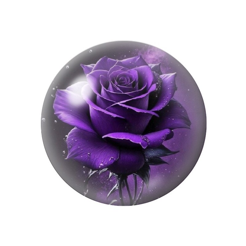Cabochon en Verre Illustré Fleurs 12 à 25mm