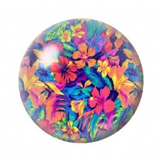 Cabochon en Verre Illustré Fleurs 12 à 25mm pour la création de bijoux fantaisie - DIY