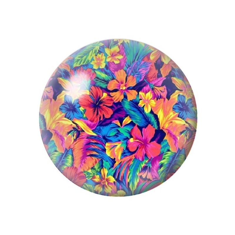 Cabochon en Verre Illustré Fleurs 12 à 25mm