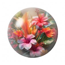 Cabochon en Verre Illustré Fleurs 12 à 25mm pour la création de bijoux fantaisie - DIY