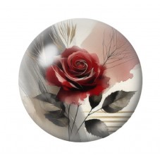 Cabochon en Verre Illustré Fleurs 12 à 25mm pour la création de bijoux fantaisie - DIY