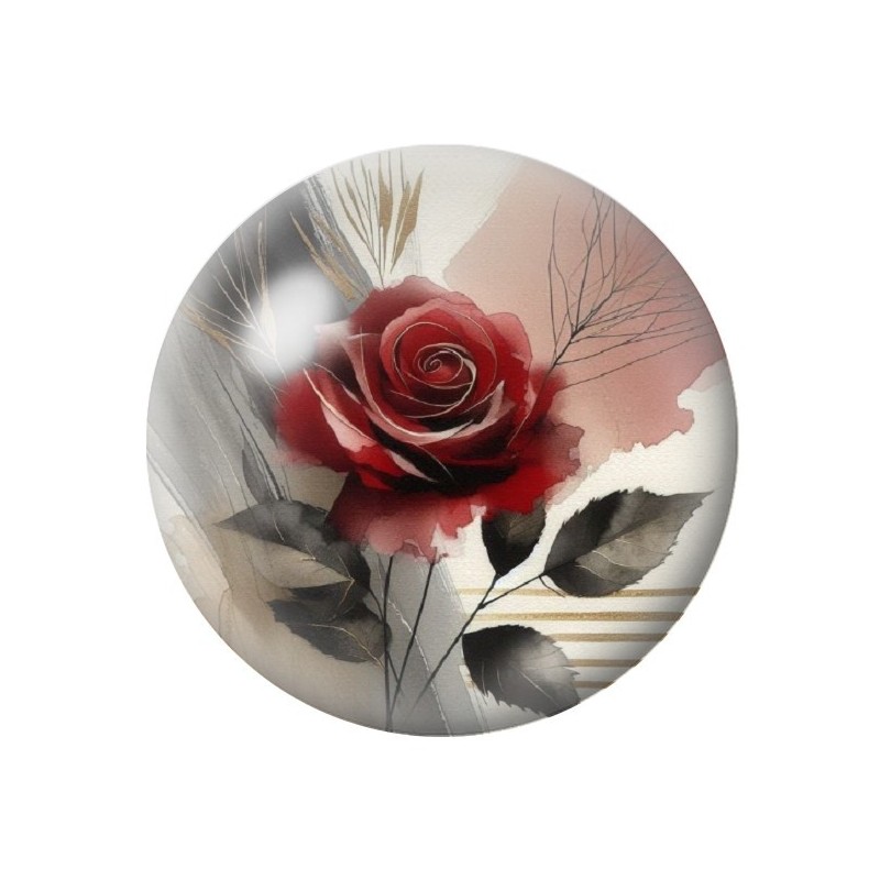 Cabochon en Verre Illustré Fleurs 12 à 25mm