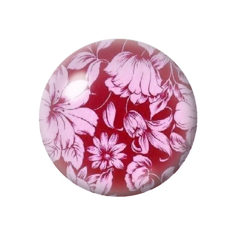 Cabochon en Verre Illustré Fleurs 12 à 25mm