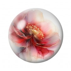 Cabochon en Verre Illustré Fleurs 12 à 25mm pour la création de bijoux fantaisie - DIY
