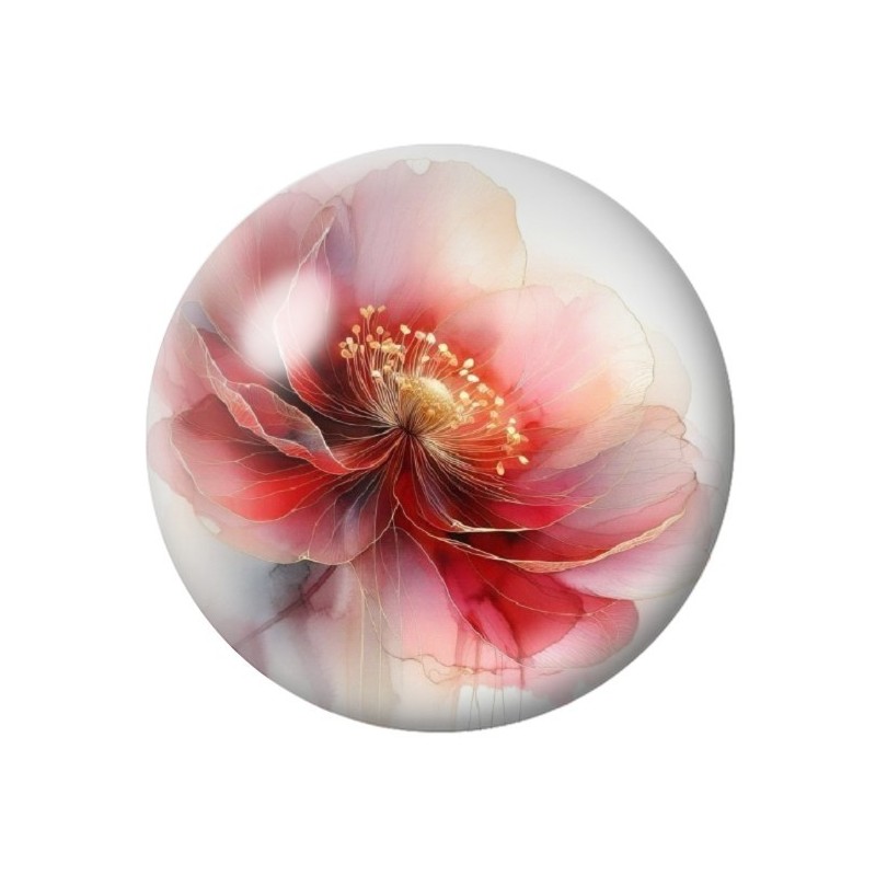 Cabochon en Verre Illustré Fleurs 12 à 25mm