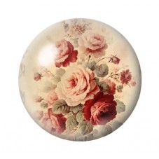 Cabochon en Verre Illustré Fleurs 12 à 25mm pour la création de bijoux fantaisie - DIY
