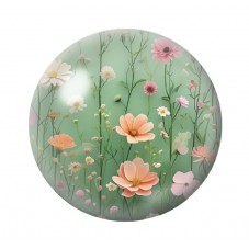 Cabochon en Verre Illustré Fleurs 12 à 25mm pour la création de bijoux fantaisie - DIY