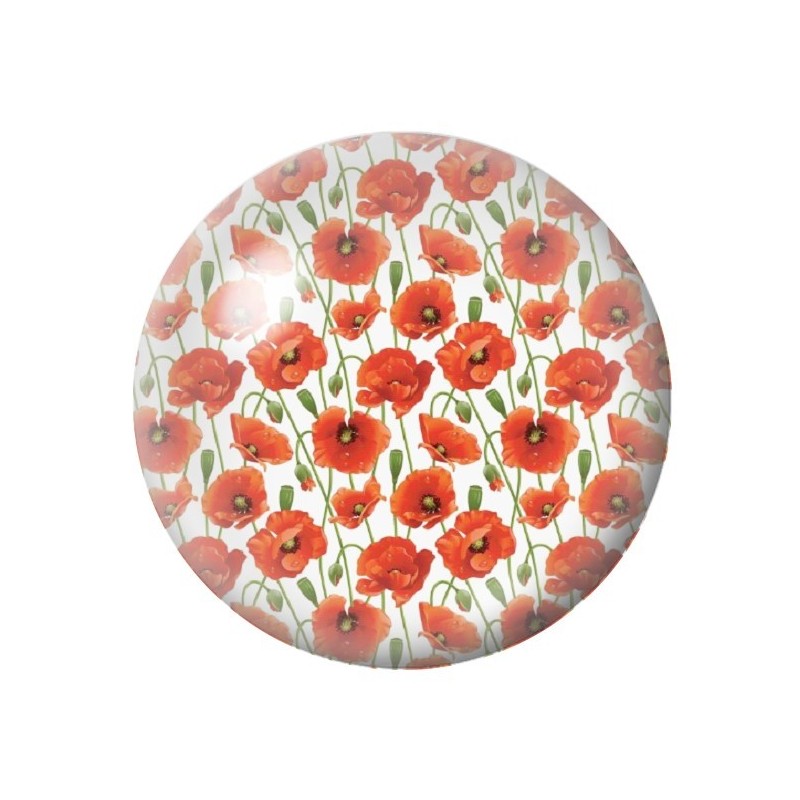 Cabochon en Verre Illustré Fleurs 12 à 25mm