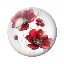Cabochon en Verre Illustré Fleurs 12 à 25mm pour la création de bijoux fantaisie - DIY