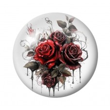 Cabochon en Verre Illustré Fleurs 12 à 25mm pour la création de bijoux fantaisie - DIY