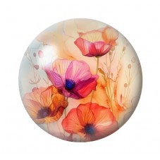 Cabochon en Verre Illustré Fleurs 12 à 25mm pour la création de bijoux fantaisie - DIY