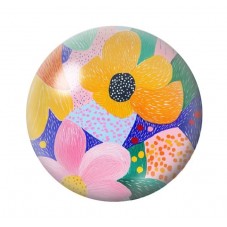 Cabochon en Verre Illustré Fleurs 12 à 25mm pour la création de bijoux fantaisie - DIY