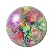 Cabochon en Verre Illustré Fleurs 12 à 25mm pour la création de bijoux fantaisie - DIY