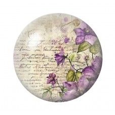 Cabochon en Verre Illustré Fleurs 12 à 25mm pour la création de bijoux fantaisie - DIY