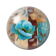 Cabochon en Verre Illustré Fleurs 12 à 25mm pour la création de bijoux fantaisie - DIY