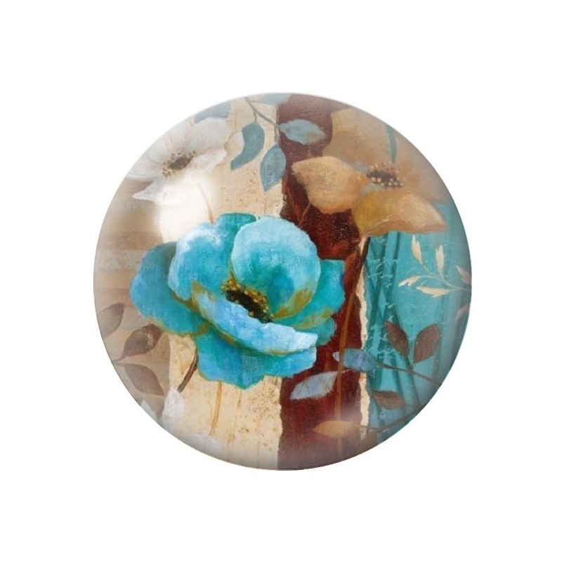 Cabochon en Verre Illustré Fleurs 12 à 25mm
