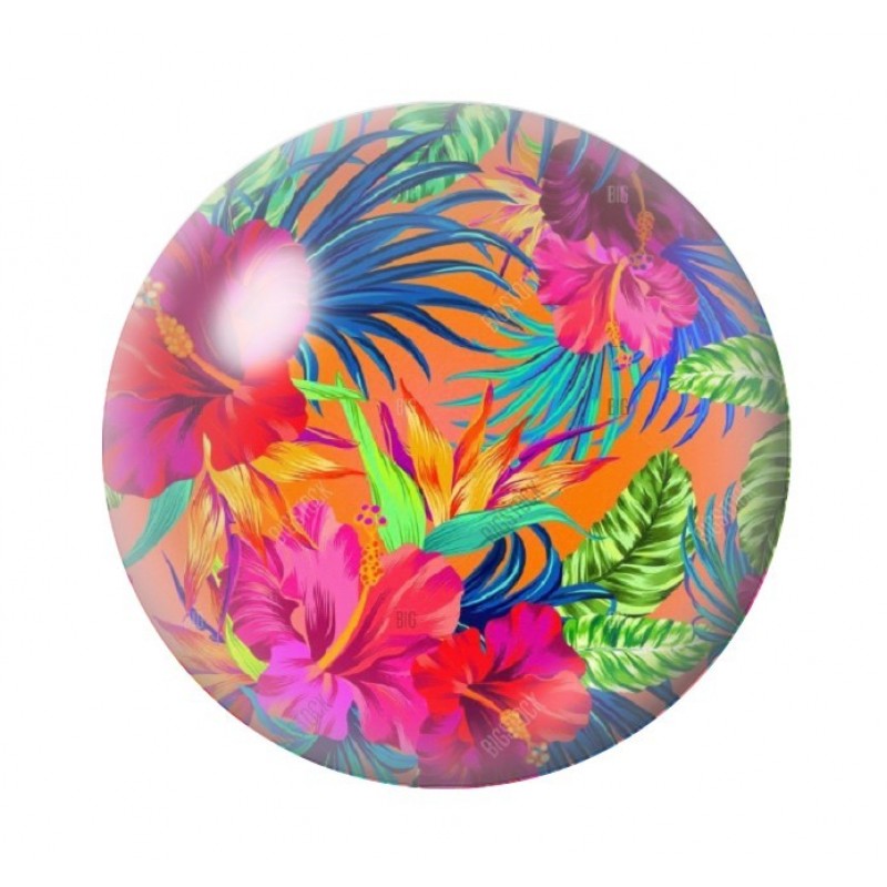 Cabochon en Verre Illustré Fleurs 12 à 25mm
