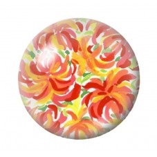 Cabochon en Verre Illustré Fleurs 12 à 25mm pour la création de bijoux fantaisie - DIY