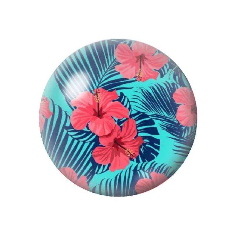 Cabochon en Verre Illustré Fleurs 12 à 25mm