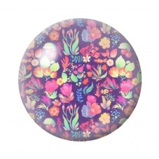 Cabochon en Verre Illustré Fleurs 12 à 25mm pour la création de bijoux fantaisie - DIY